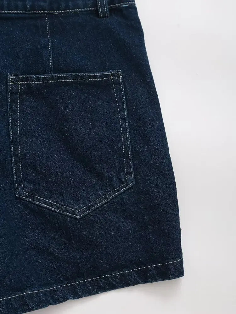 Chic Versatile Women's Casual Denim Shirt and Mini Skirt Set for Stylish Everyday Wear