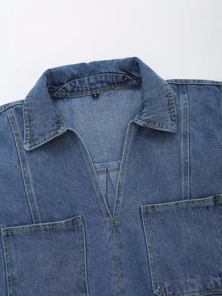 Chic Versatile Women's Casual Denim Shirt and Mini Skirt Set for Stylish Everyday Wear