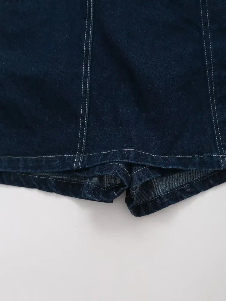 Chic Versatile Women's Casual Denim Shirt and Mini Skirt Set for Stylish Everyday Wear