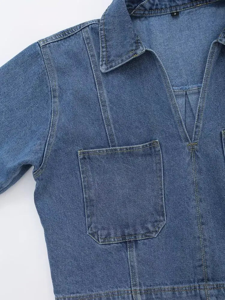 Chic Versatile Women's Casual Denim Shirt and Mini Skirt Set for Stylish Everyday Wear