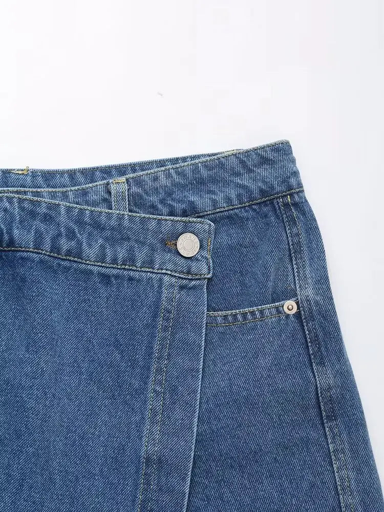 Chic Versatile Women's Casual Denim Shirt and Mini Skirt Set for Stylish Everyday Wear