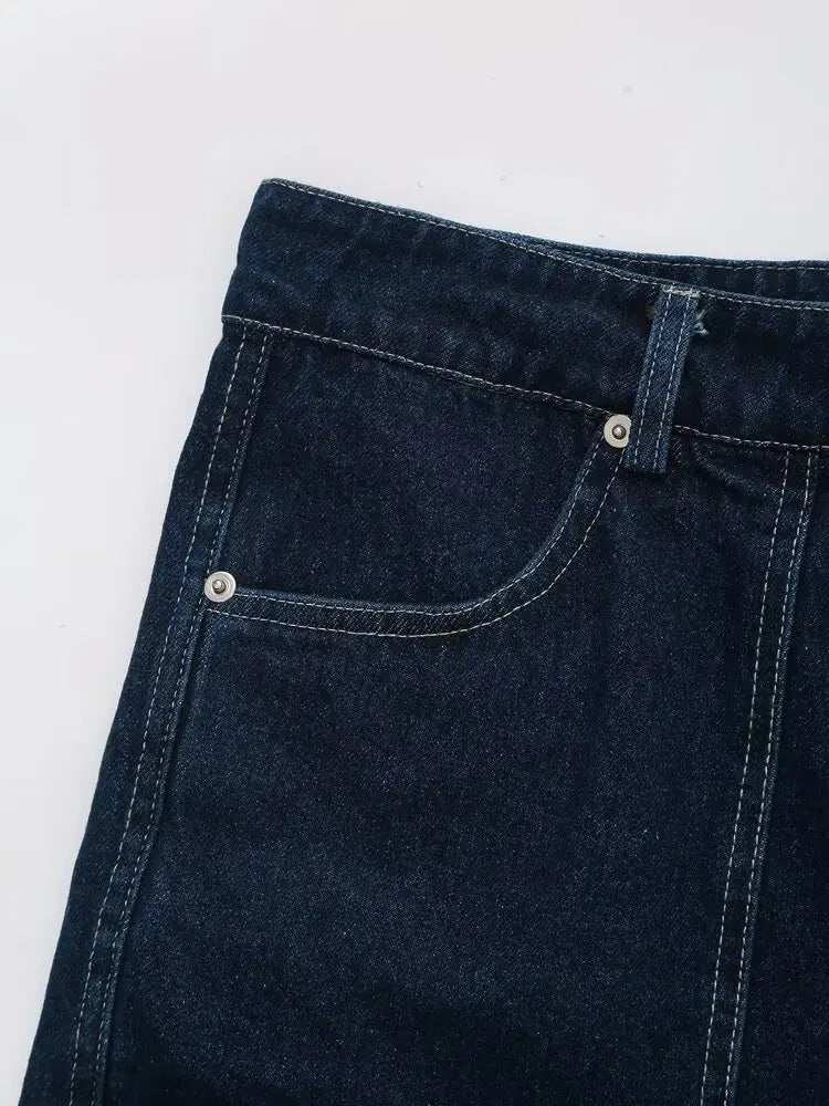 Chic Versatile Women's Casual Denim Shirt and Mini Skirt Set for Stylish Everyday Wear