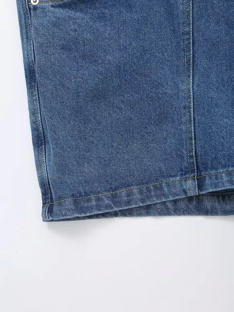 Chic Versatile Women's Casual Denim Shirt and Mini Skirt Set for Stylish Everyday Wear