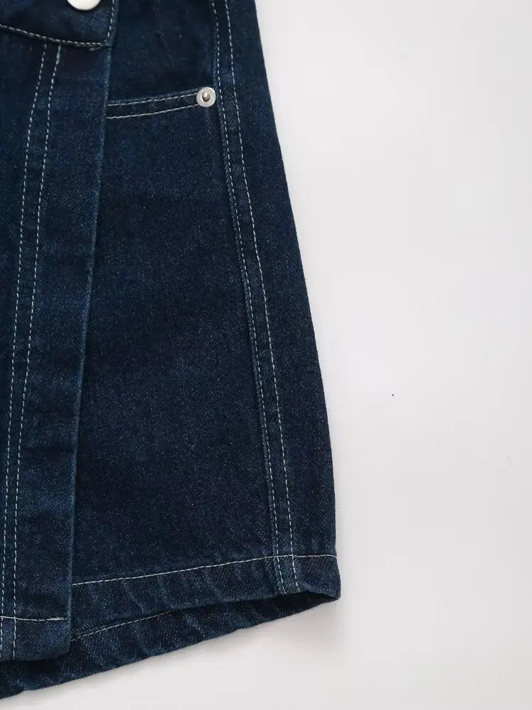 Chic Versatile Women's Casual Denim Shirt and Mini Skirt Set for Stylish Everyday Wear