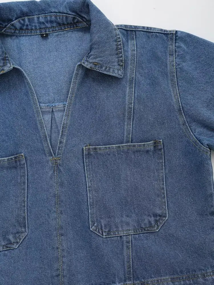 Chic Versatile Women's Casual Denim Shirt and Mini Skirt Set for Stylish Everyday Wear