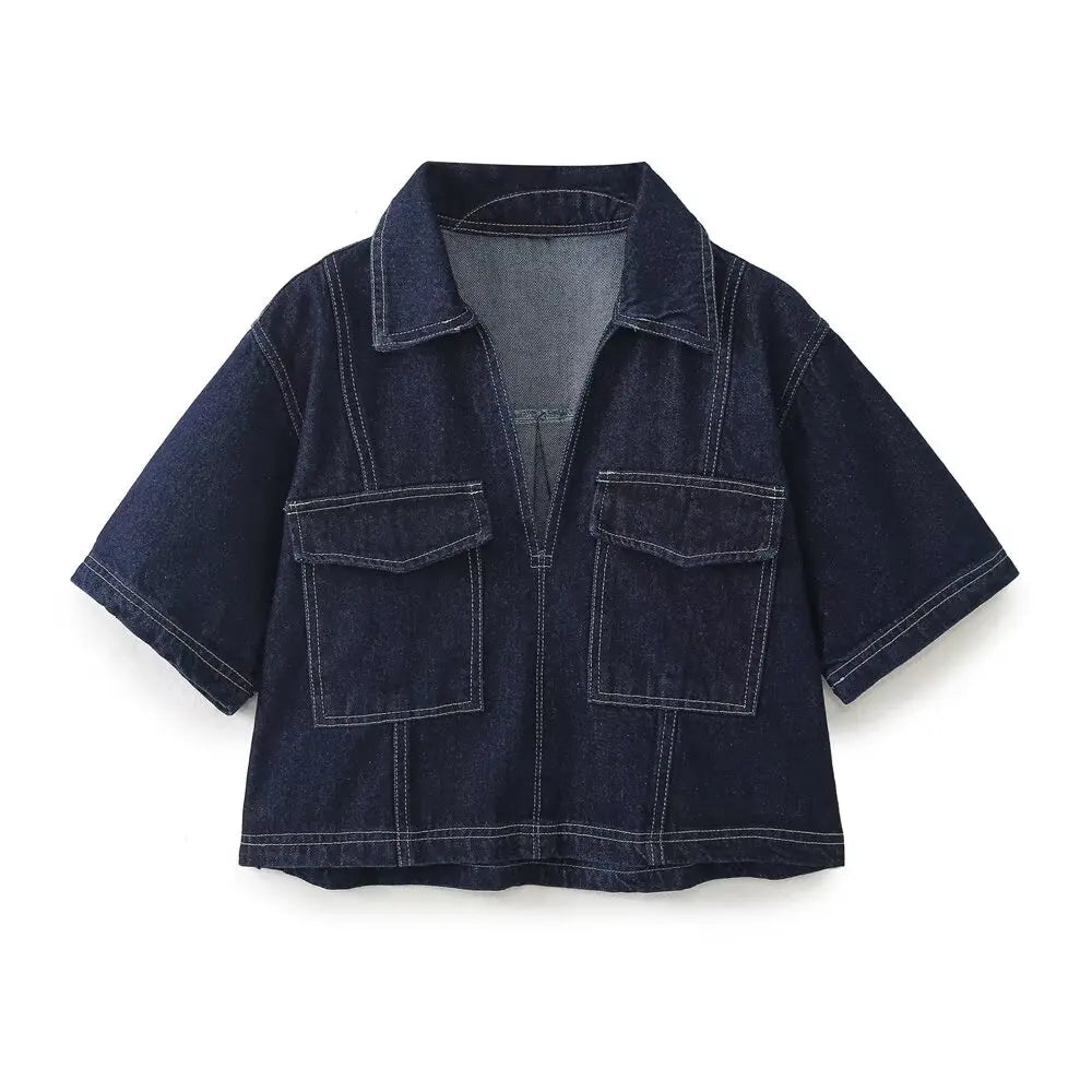 Chic Versatile Women's Casual Denim Shirt and Mini Skirt Set for Stylish Everyday Wear