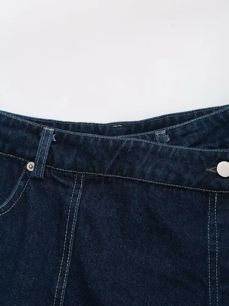 Chic Versatile Women's Casual Denim Shirt and Mini Skirt Set for Stylish Everyday Wear