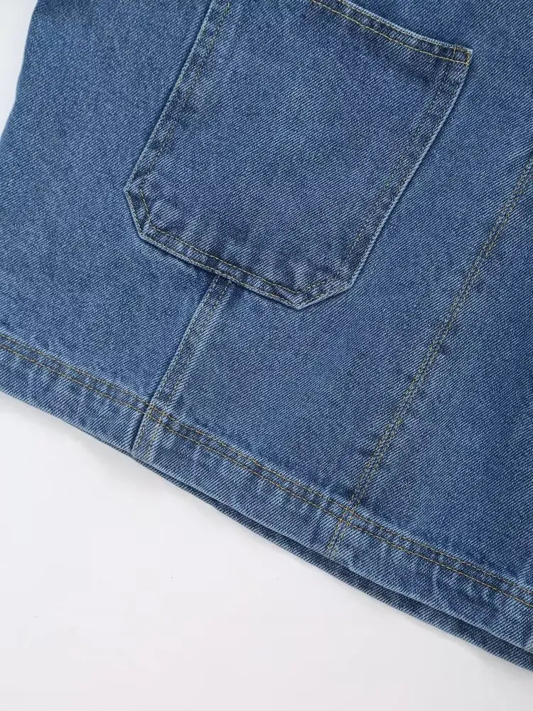 Chic Versatile Women's Casual Denim Shirt and Mini Skirt Set for Stylish Everyday Wear