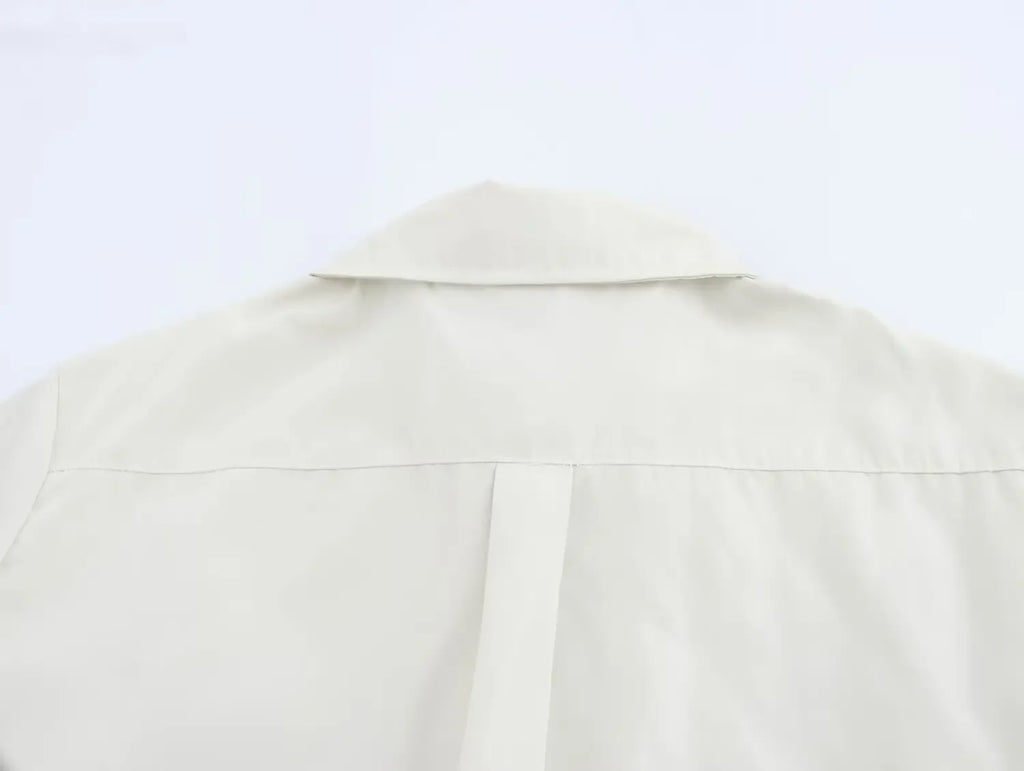 Women's Fashion Versatile Short Sleeve Collared Shirt and Long Dress Set with Elegant Design