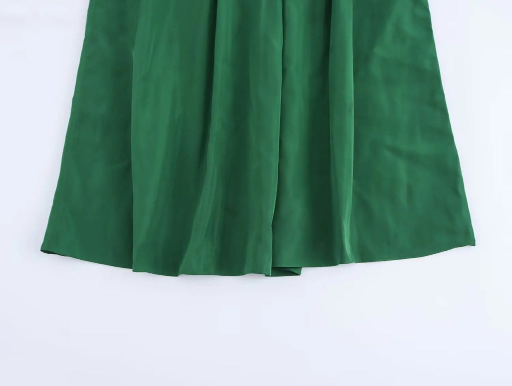 Women's Fashion Versatile Short Sleeve Collared Shirt and Long Dress Set with Elegant Design