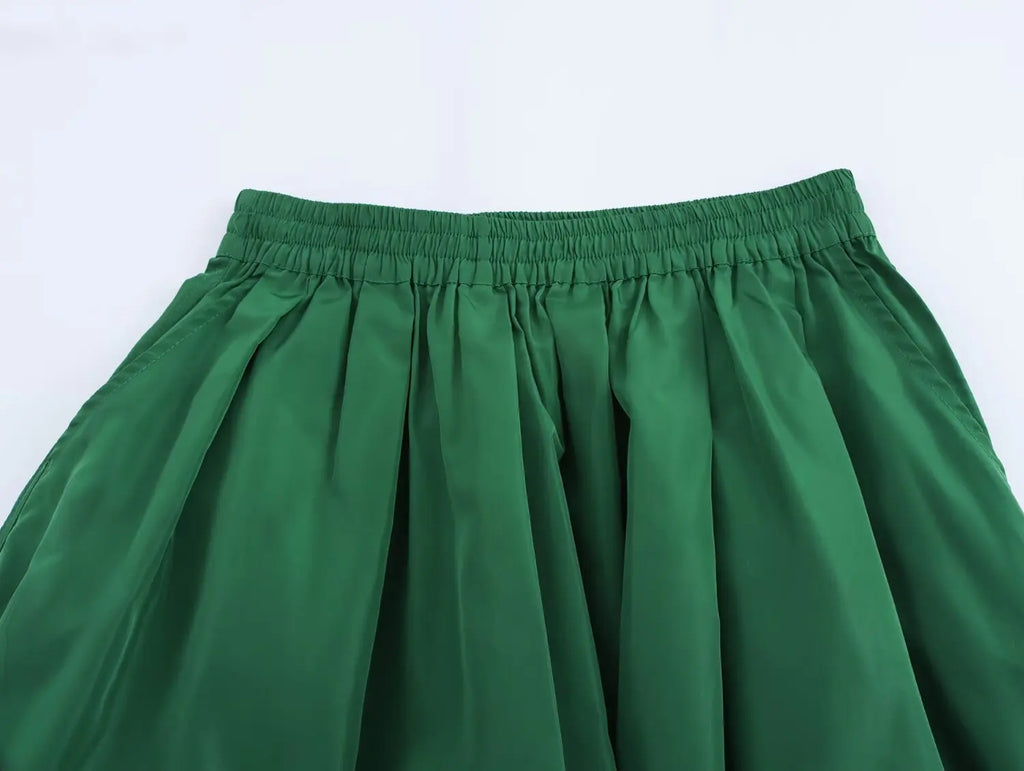 Women's Fashion Versatile Short Sleeve Collared Shirt and Long Dress Set with Elegant Design