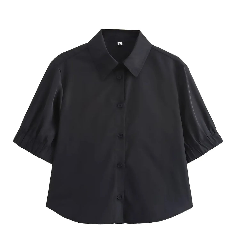 Women's Fashion Versatile Short Sleeve Collared Shirt and Long Dress Set with Elegant Design