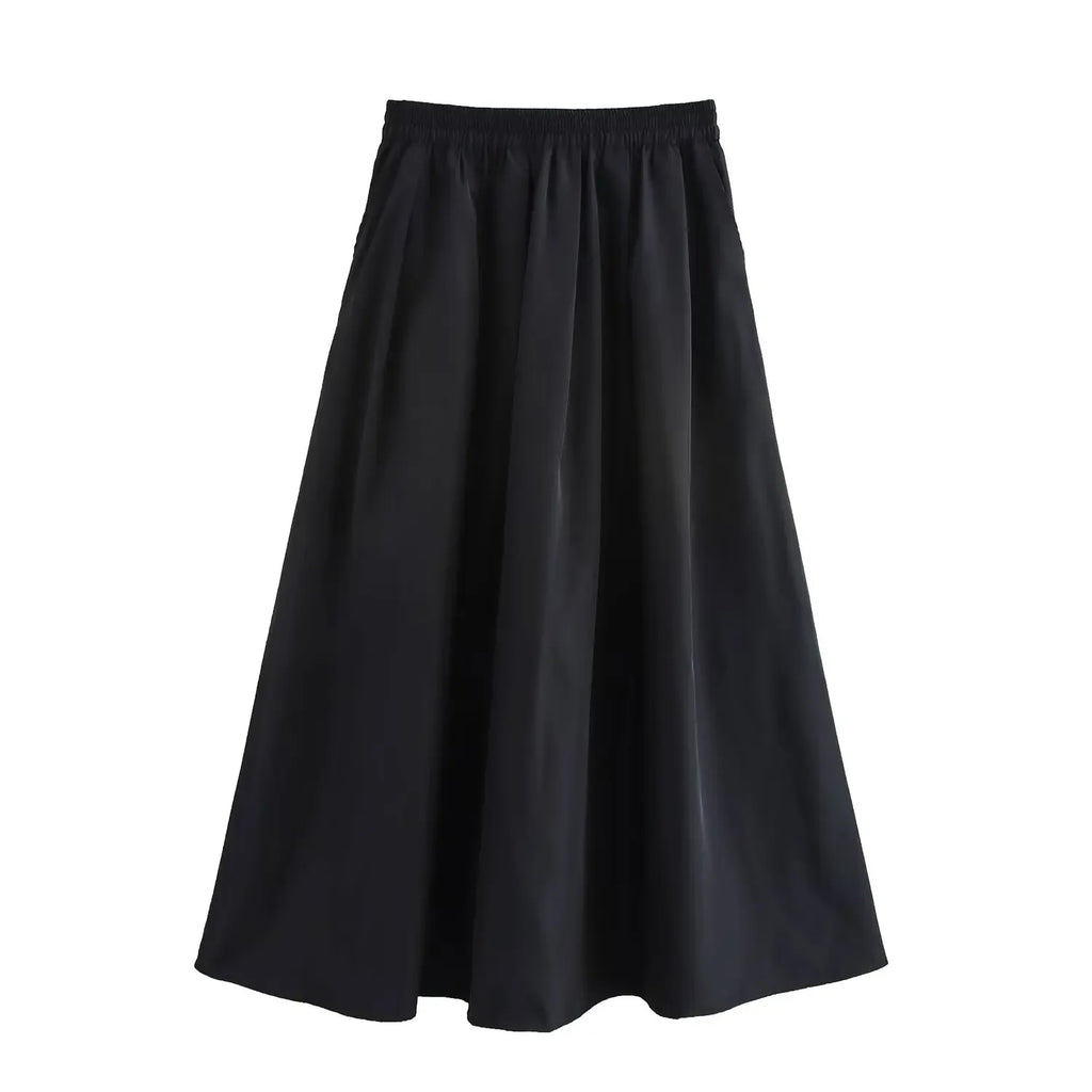 Women's Fashion Versatile Short Sleeve Collared Shirt and Long Dress Set with Elegant Design