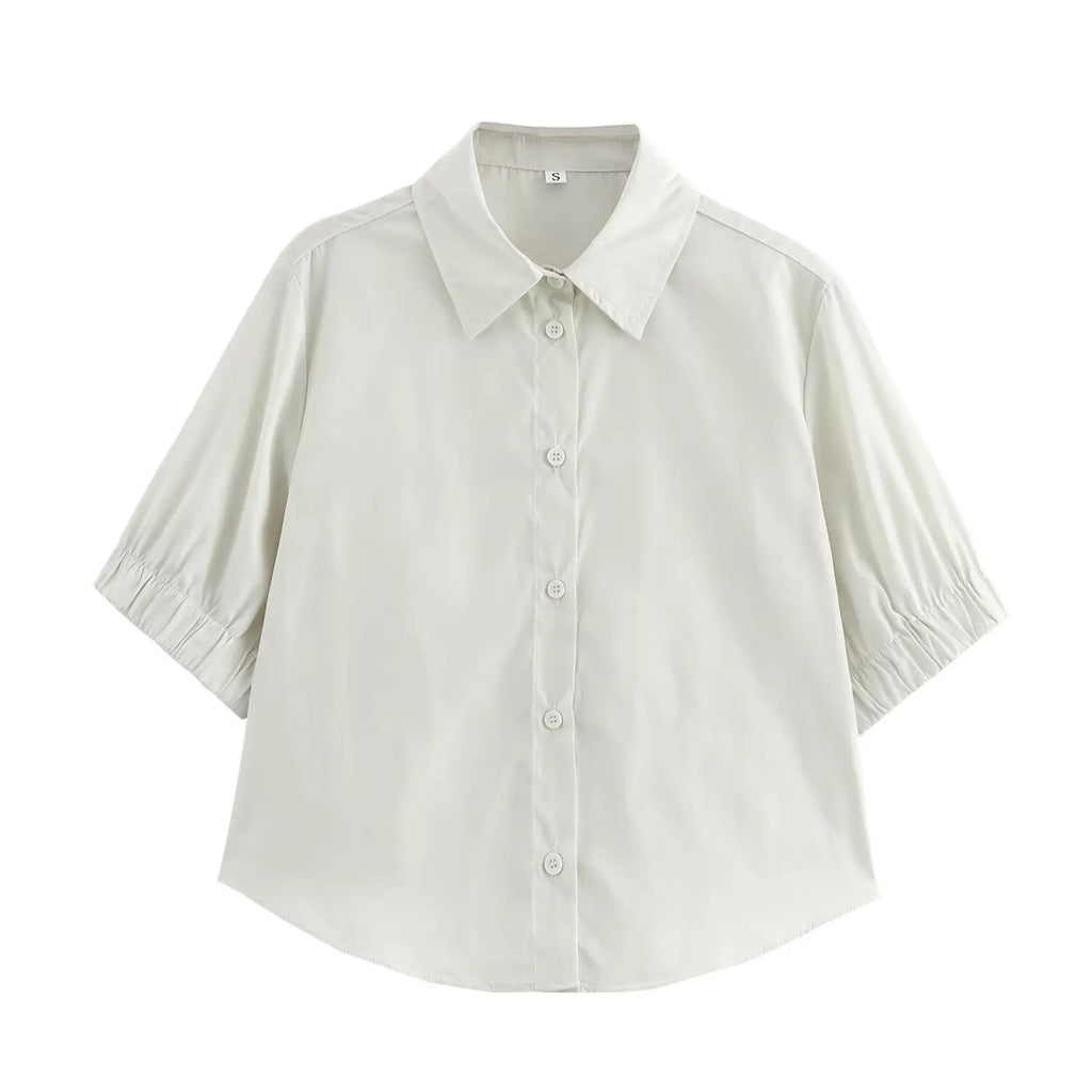 Women's Fashion Versatile Short Sleeve Collared Shirt and Long Dress Set with Elegant Design