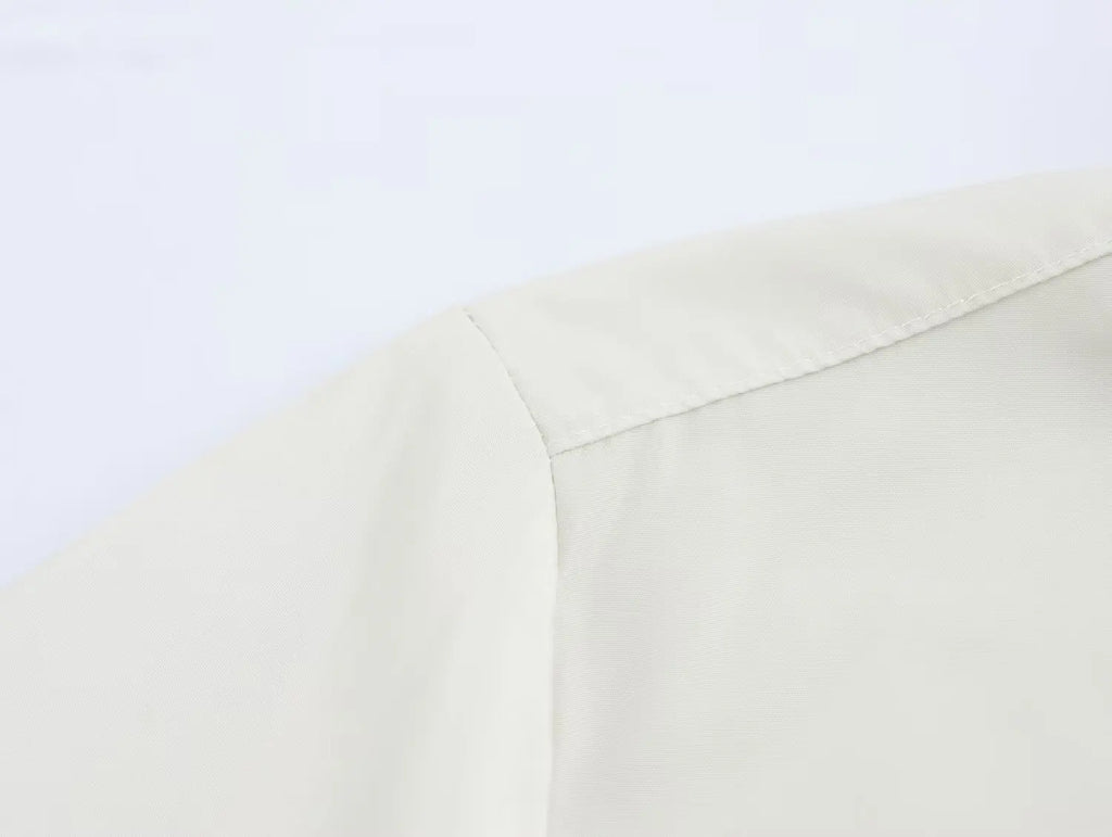 Women's Fashion Versatile Short Sleeve Collared Shirt and Long Dress Set with Elegant Design