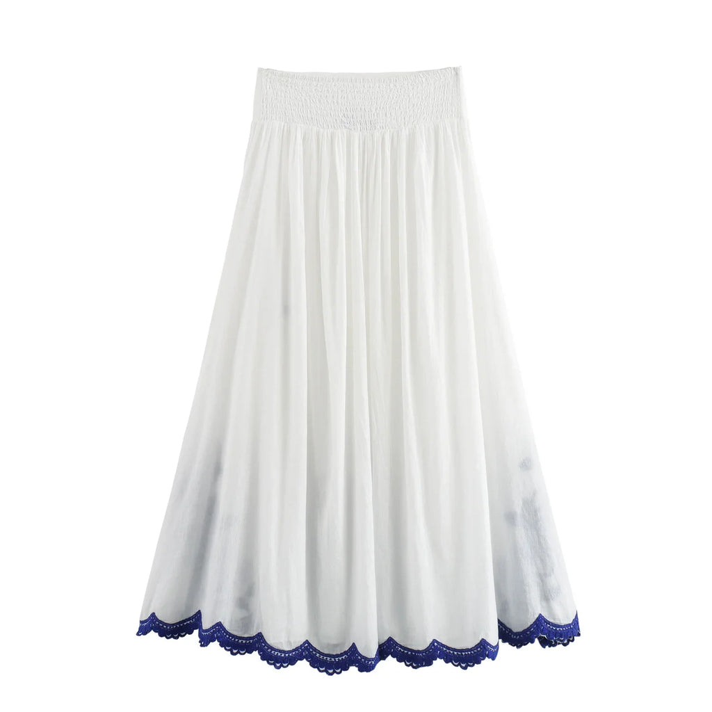 Casual Embroidered Contrast Shirt and Half Skirt Set for Women Stylish Autumn Outfit