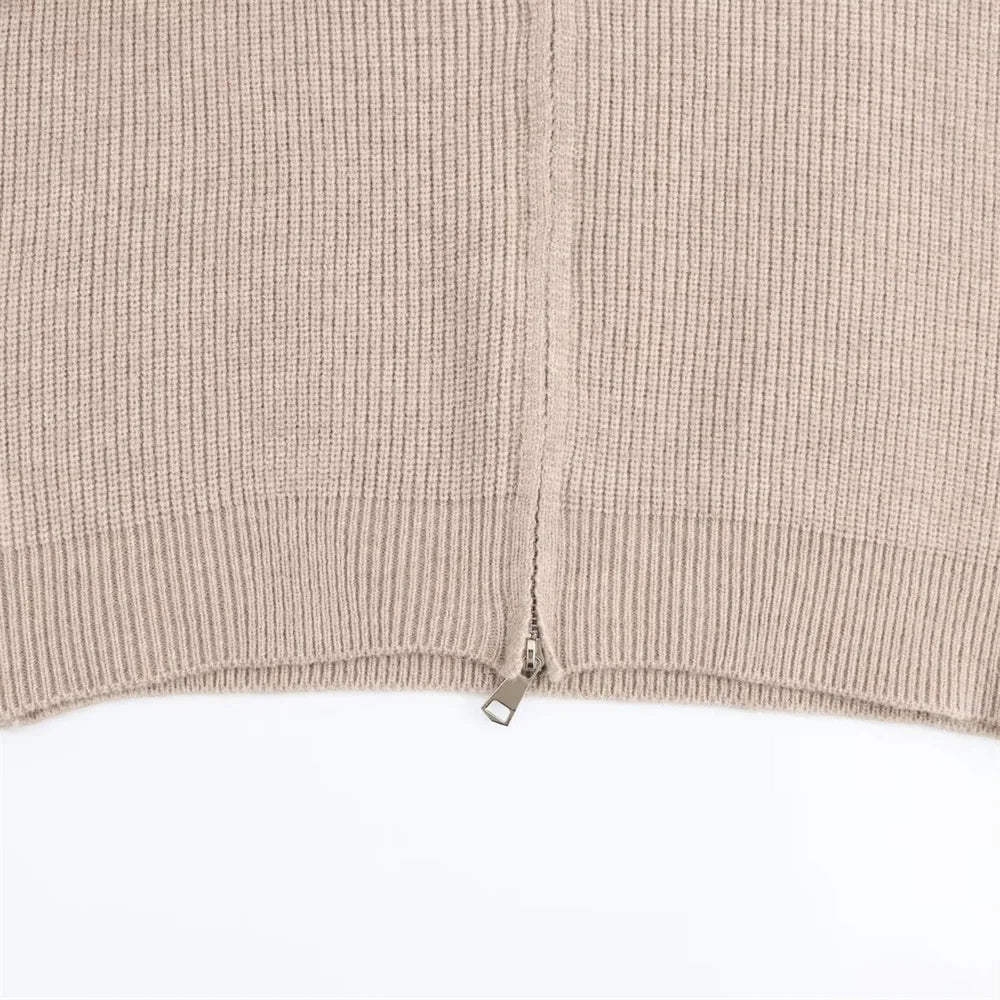 Women's Autumn Winter Casual Elegant Pit Striped Knitted Sweater and Half Skirt Set Slimming Fashion Ensemble for Office and Leisure Wear