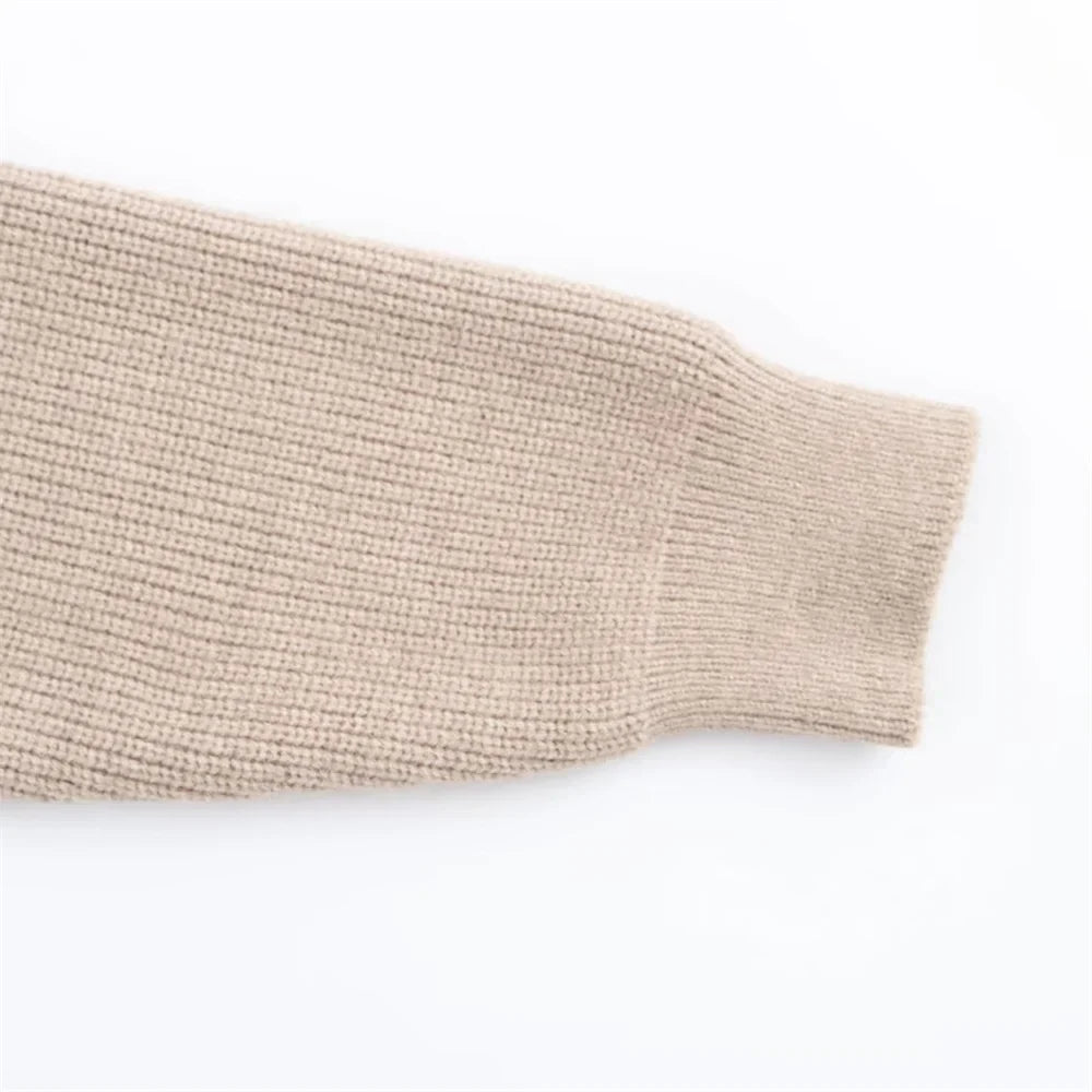 Women's Autumn Winter Casual Elegant Pit Striped Knitted Sweater and Half Skirt Set Slimming Fashion Ensemble for Office and Leisure Wear