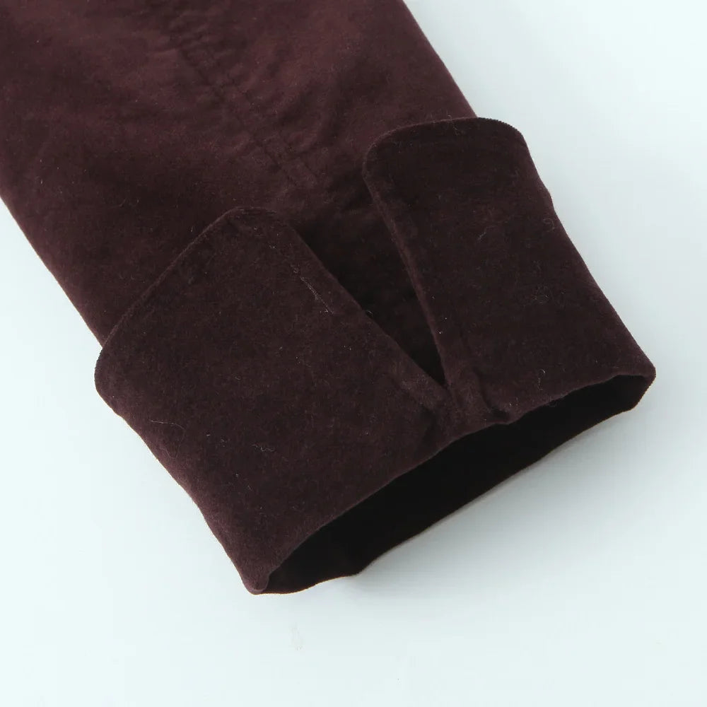 Elegant Velvet Long Sleeve Suit Jacket and Skirt Set for Women Casual Autumn and Winter Fashion Slimming Design