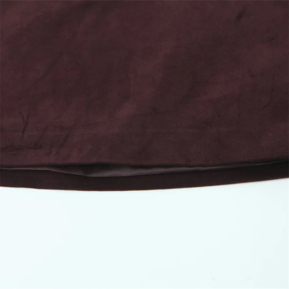 Elegant Velvet Long Sleeve Suit Jacket and Skirt Set for Women Casual Autumn and Winter Fashion Slimming Design