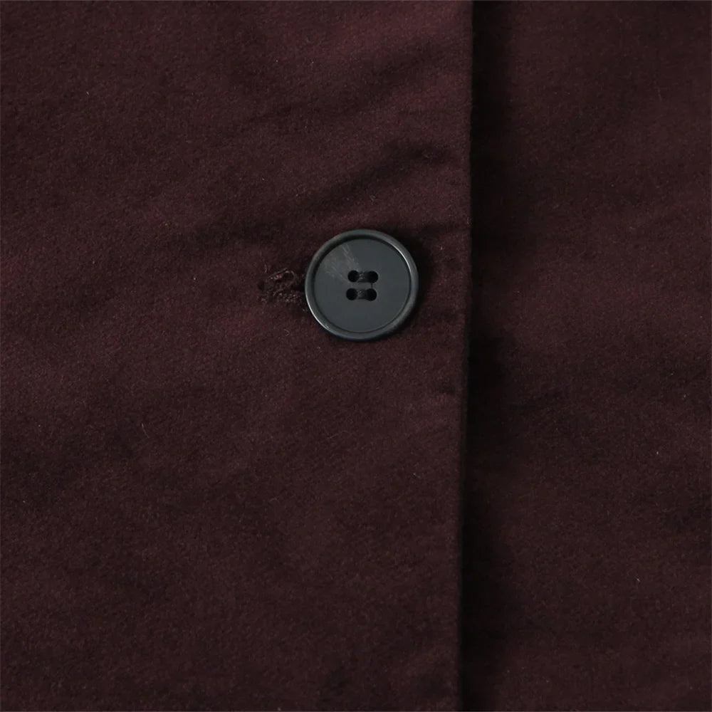 Elegant Velvet Long Sleeve Suit Jacket and Skirt Set for Women Casual Autumn and Winter Fashion Slimming Design