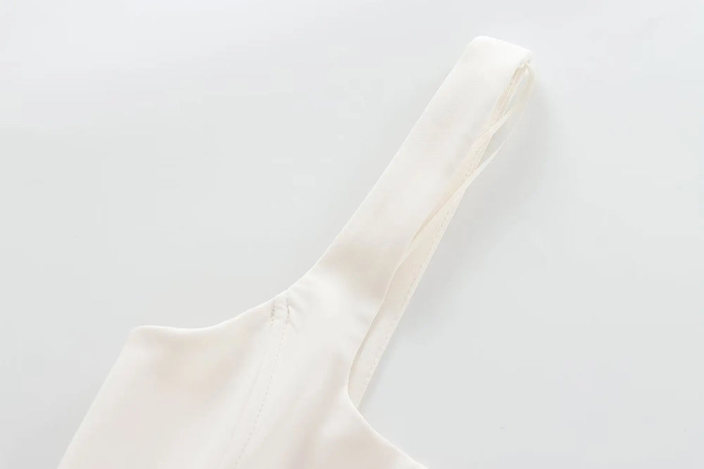 Chic Solid Sling Mini Dress for Women Square Collar Sleeveless Backless Evening Party Short Dress for Club and Night Out