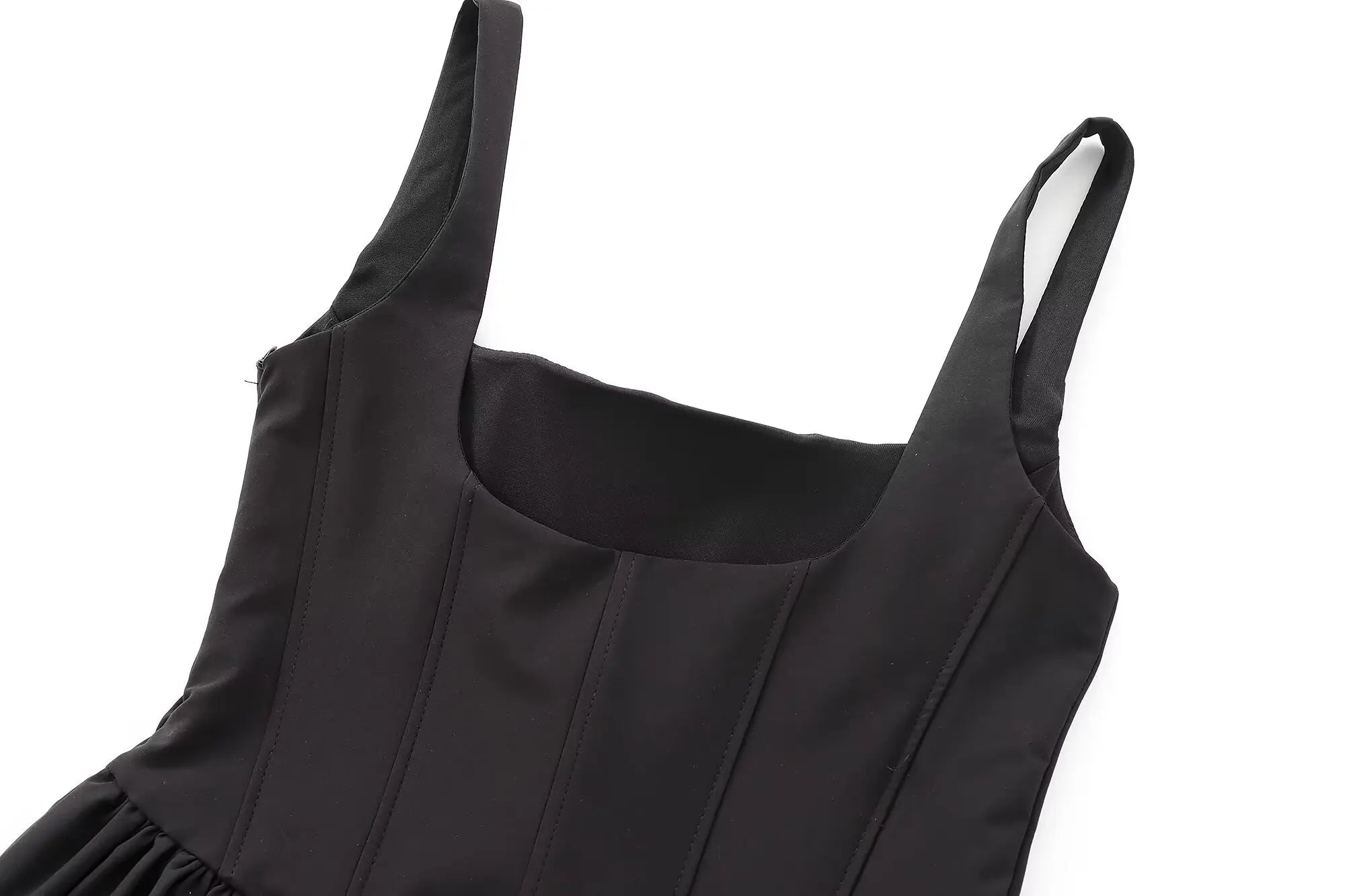 Chic Solid Sling Mini Dress for Women Square Collar Sleeveless Backless Evening Party Short Dress for Club and Night Out