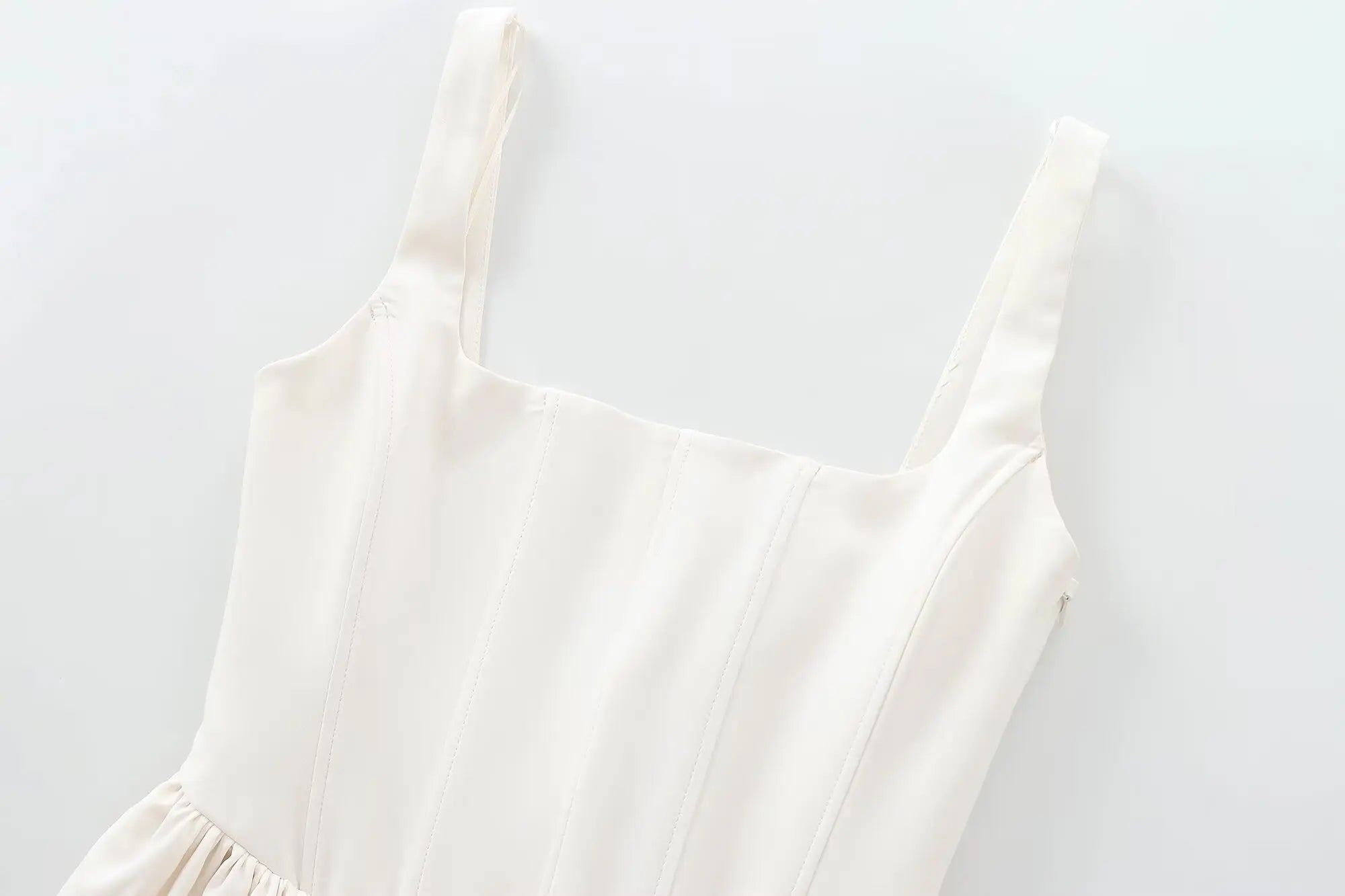 Chic Solid Sling Mini Dress for Women Square Collar Sleeveless Backless Evening Party Short Dress for Club and Night Out