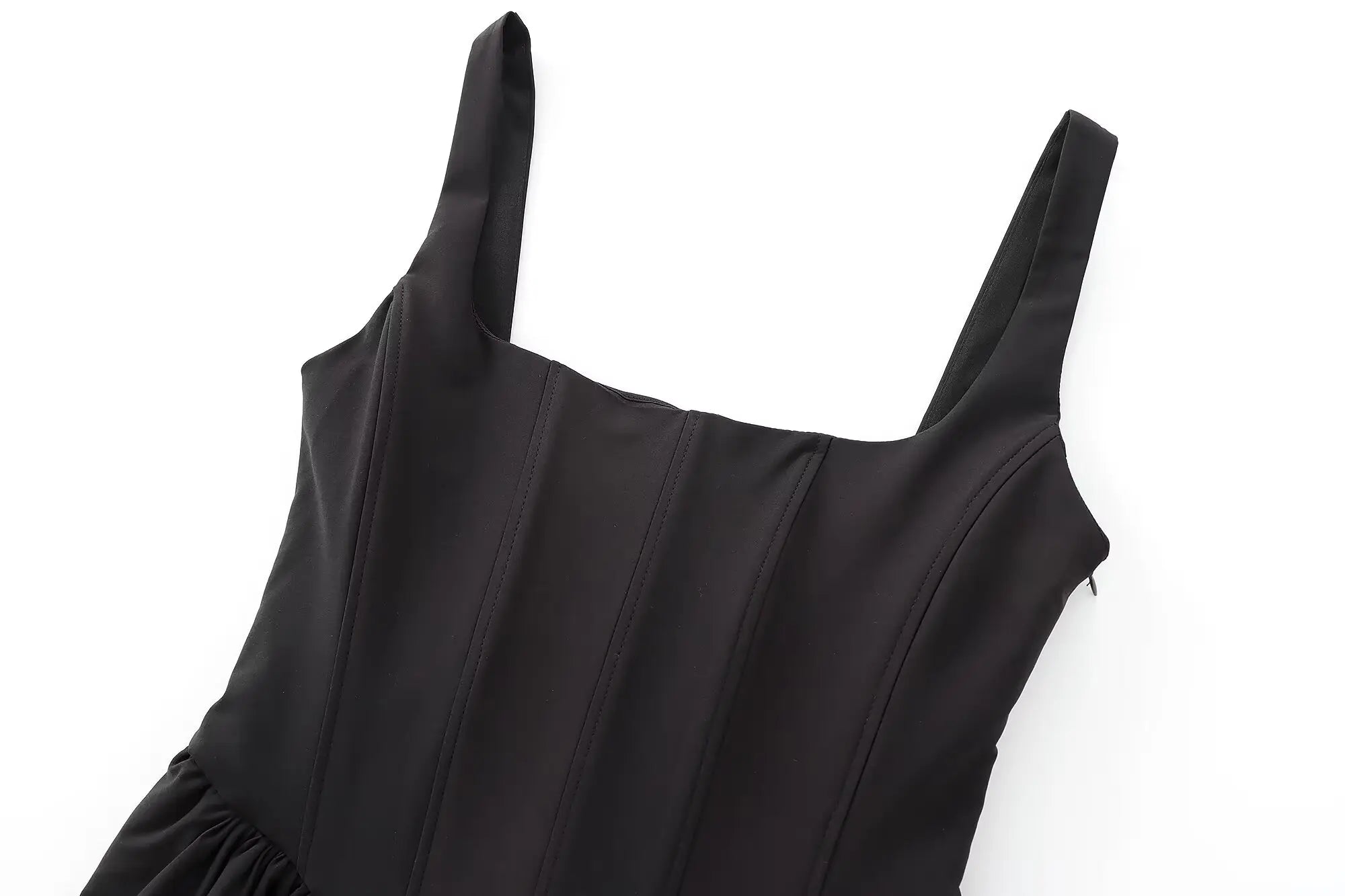 Chic Solid Sling Mini Dress for Women Square Collar Sleeveless Backless Evening Party Short Dress for Club and Night Out