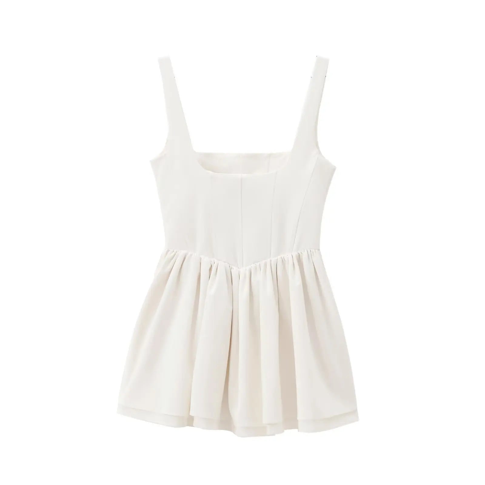 Chic Solid Sling Mini Dress for Women Square Collar Sleeveless Backless Evening Party Short Dress for Club and Night Out