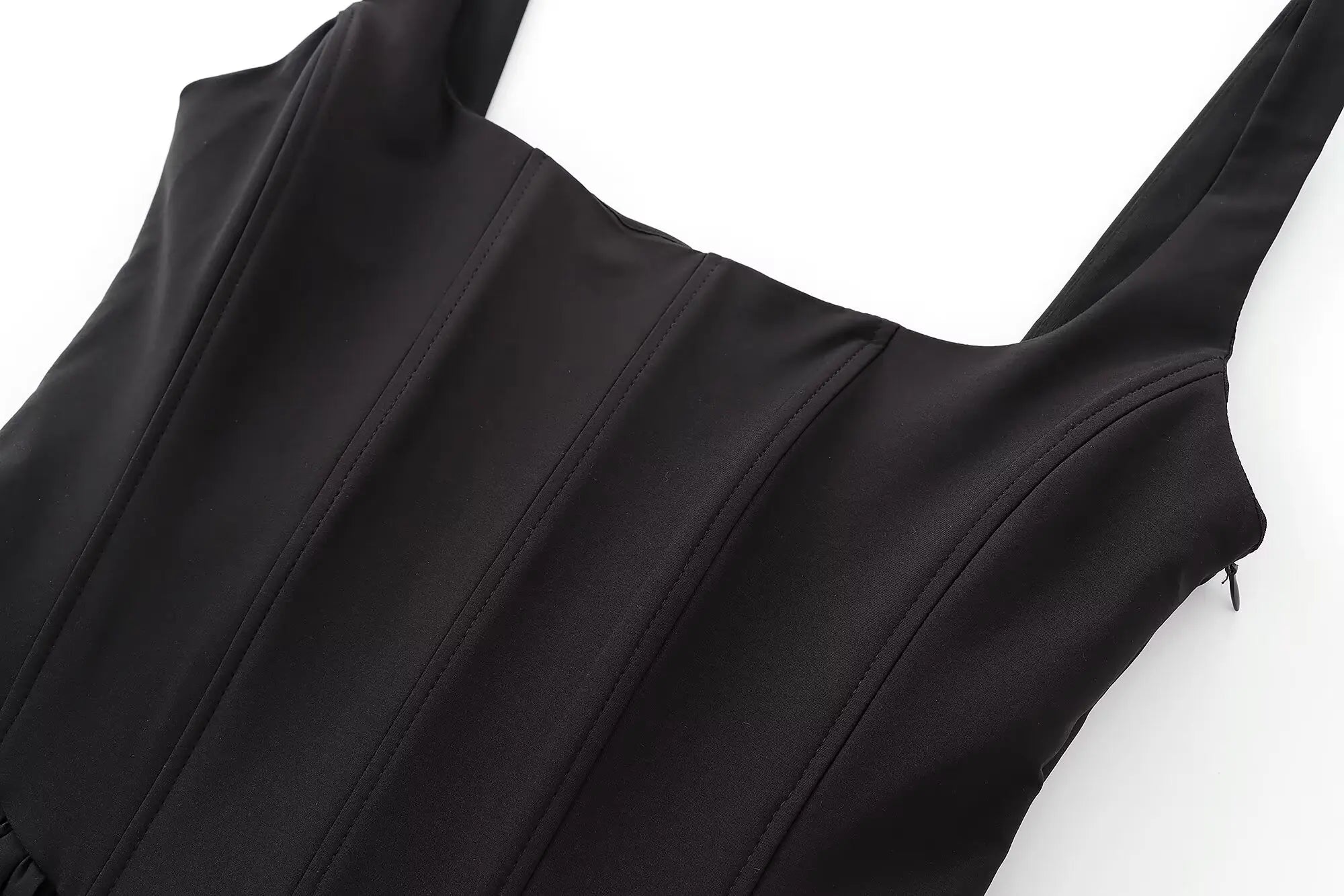 Chic Solid Sling Mini Dress for Women Square Collar Sleeveless Backless Evening Party Short Dress for Club and Night Out