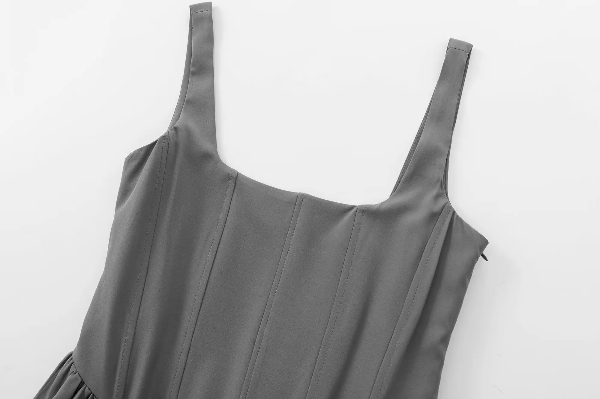 Chic Solid Sling Mini Dress for Women Square Collar Sleeveless Backless Evening Party Short Dress for Club and Night Out