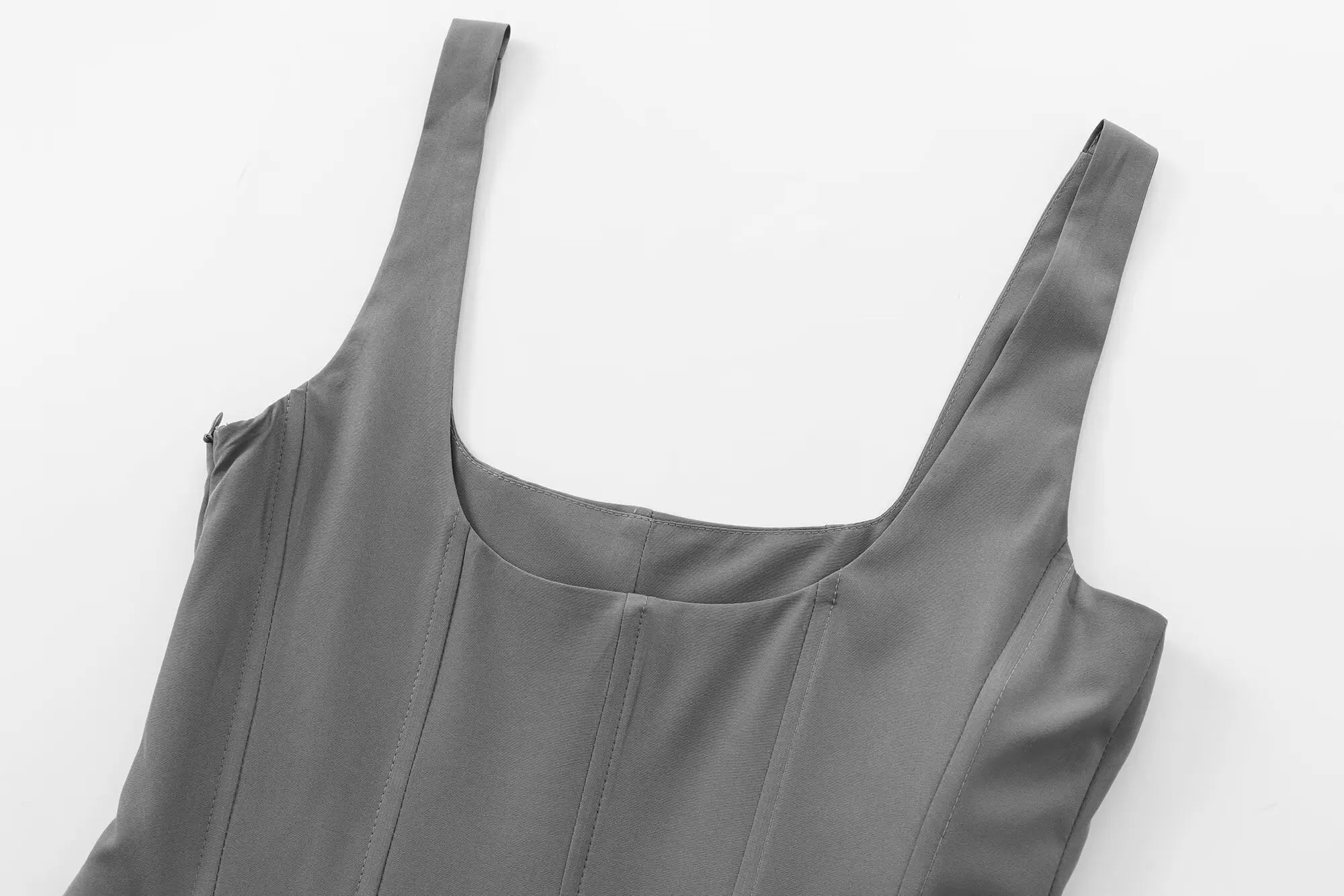 Chic Solid Sling Mini Dress for Women Square Collar Sleeveless Backless Evening Party Short Dress for Club and Night Out