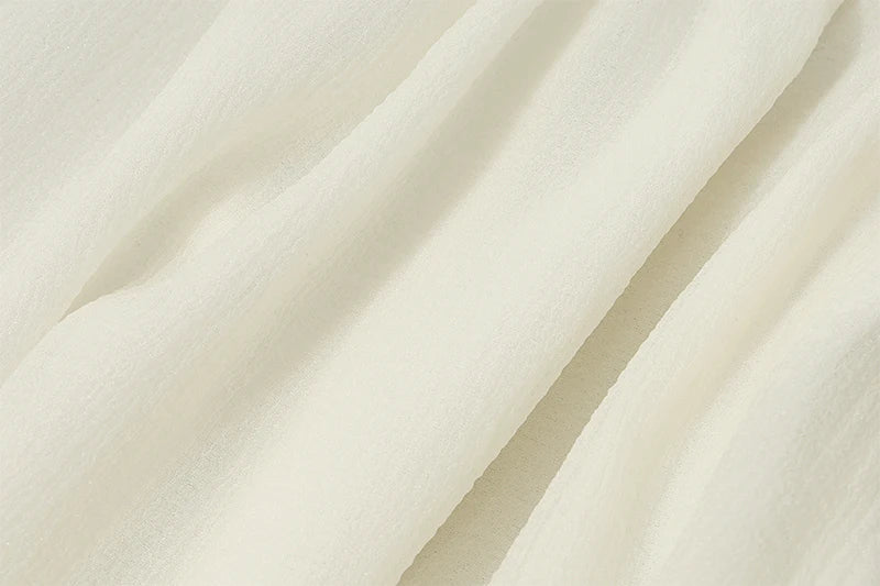 Elegant Backless Lace Two-Piece Set with Spaghetti Strap Pleated Tank Top and Flowing Beach Skirt