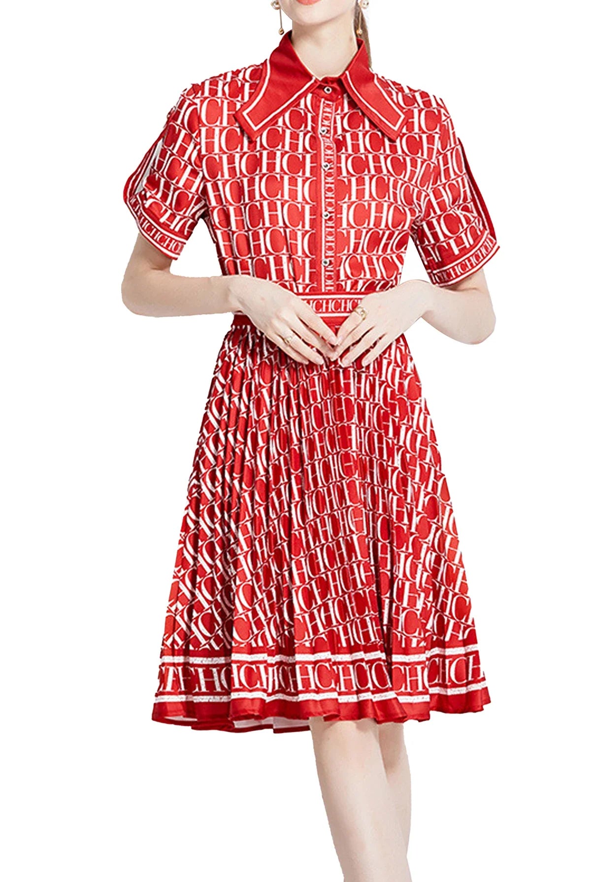 Women's Summer Dress Set Casual Short Sleeve Shirt with A-Line Pleated Skirt Stylish Two-Piece Outfit for Everyday Wear