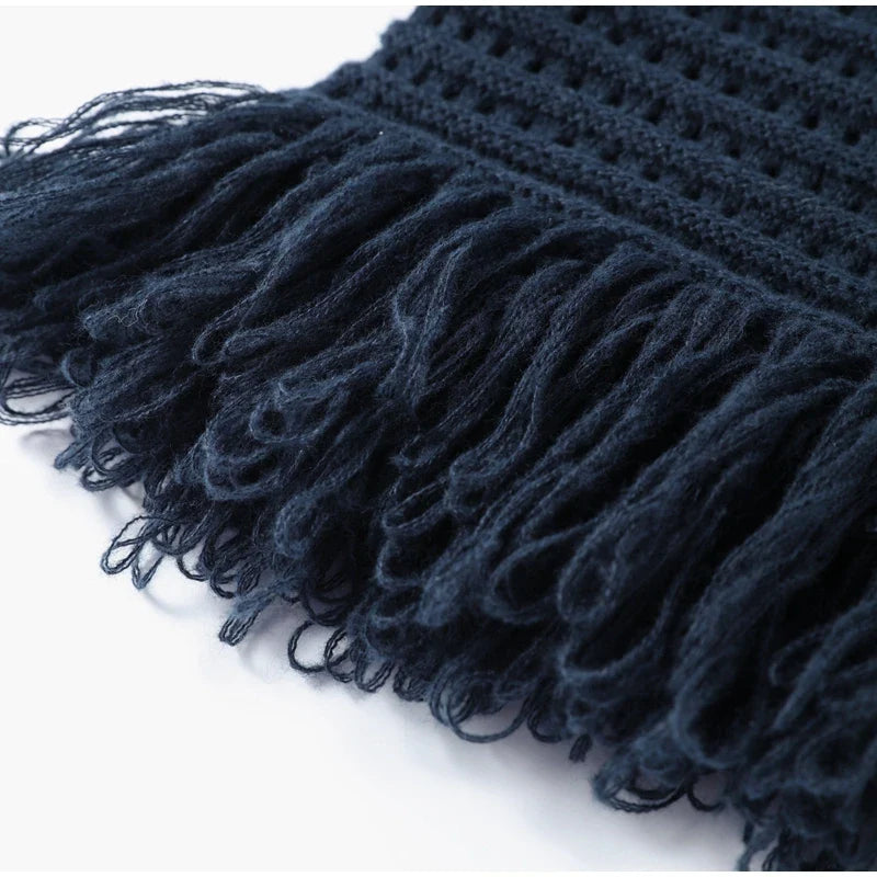 Women's Knit Tassel Cardigan and Hollow Out Single Breasted A-line Mini Skirt Set Stylish Spring Outfit