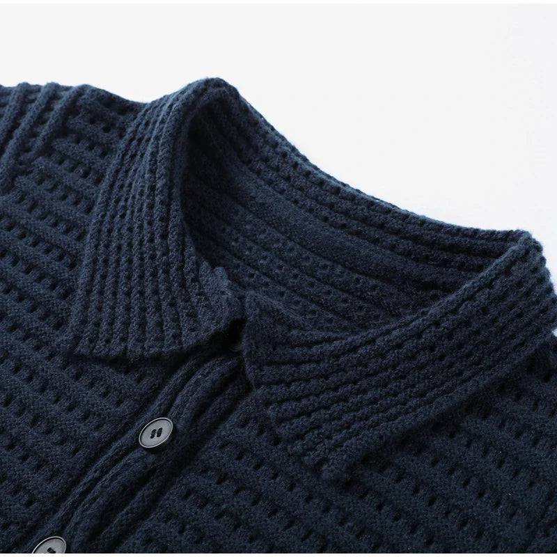 Women's Knit Tassel Cardigan and Hollow Out Single Breasted A-line Mini Skirt Set Stylish Spring Outfit