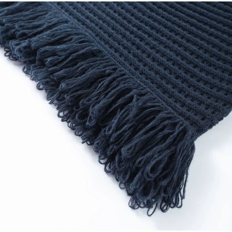 Women's Knit Tassel Cardigan and Hollow Out Single Breasted A-line Mini Skirt Set Stylish Spring Outfit