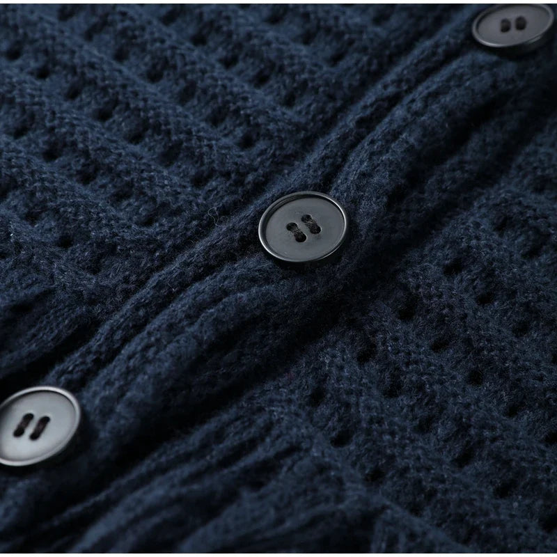 Women's Knit Tassel Cardigan and Hollow Out Single Breasted A-line Mini Skirt Set Stylish Spring Outfit