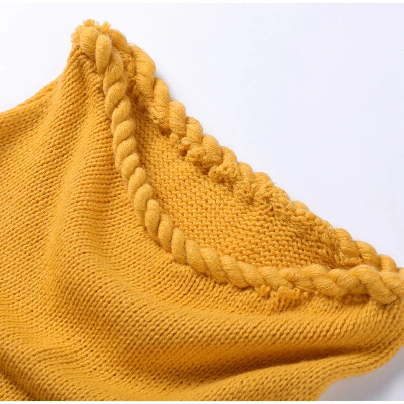 Sexy Pearl Halter Backless Knit Bikini Top and Slim Hip Wrap Skirt Set for Women Beach Holiday Swimwear