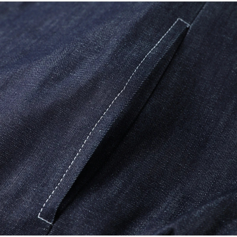 Women's Street Denim Coat and Mini Skirt Set with Stand Collar Long Sleeve Jacket and Pleated Skirt Chic Casual Outfit