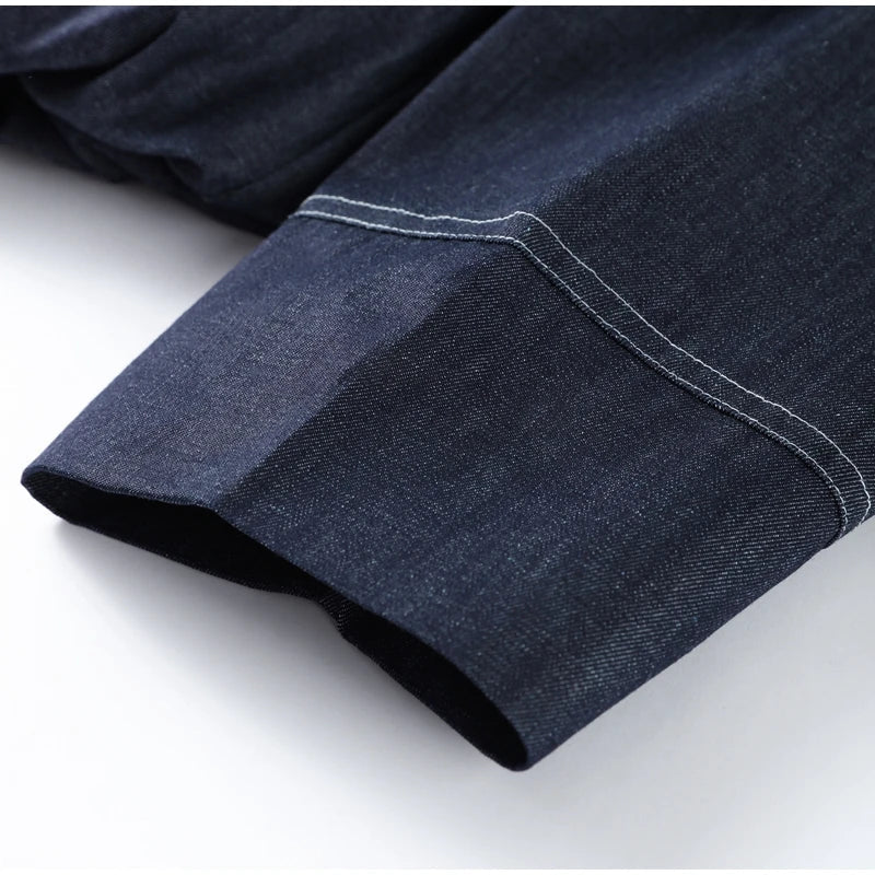 Women's Street Denim Coat and Mini Skirt Set with Stand Collar Long Sleeve Jacket and Pleated Skirt Chic Casual Outfit