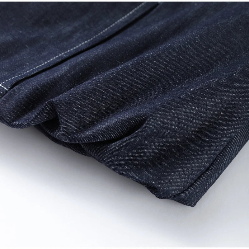 Women's Street Denim Coat and Mini Skirt Set with Stand Collar Long Sleeve Jacket and Pleated Skirt Chic Casual Outfit