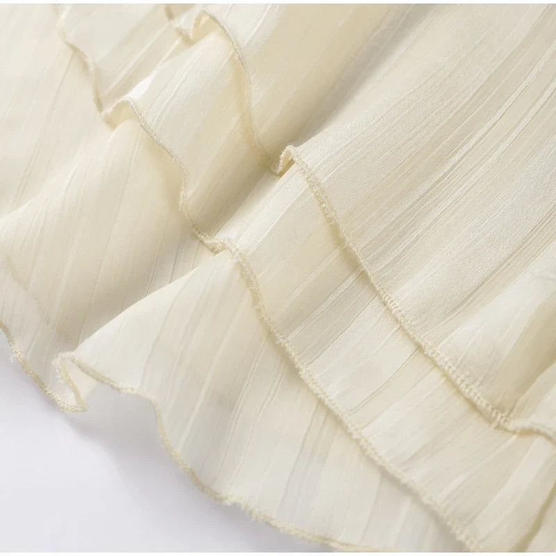 Sexy Halter Ruffle Mini Dress for Women Sleeveless Backless Lace Up Summer Beach Party Vacation Short Robe