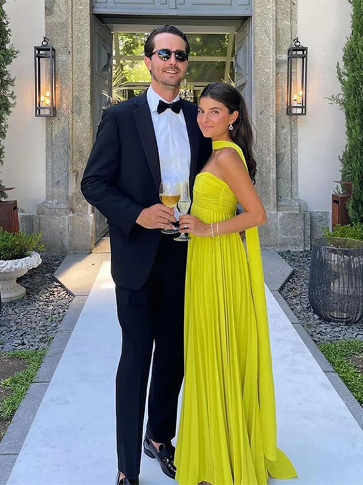 Elegant Strapless Ribbon Maxi Dress for Women Sleeveless Backless Pleated Evening Party Dress Female Summer Sexy Lady Vestido