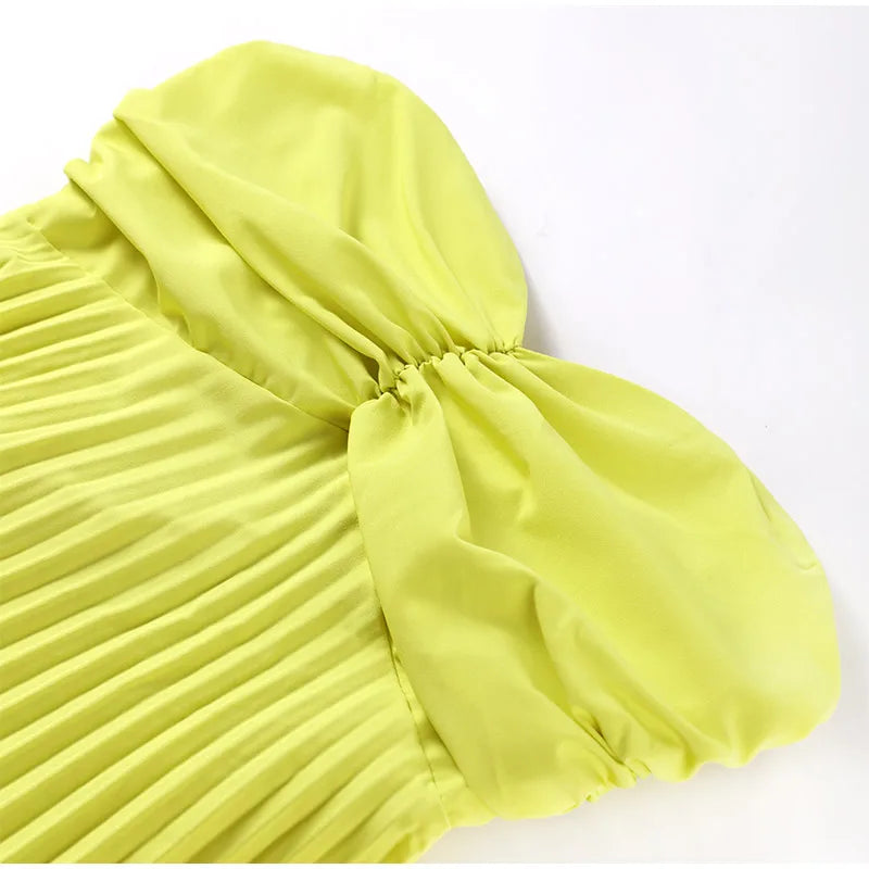 Elegant Strapless Ribbon Maxi Dress for Women Sleeveless Backless Pleated Evening Party Dress Female Summer Sexy Lady Vestido