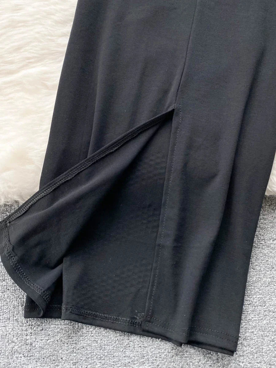 Sexy Summer Women Sequins Two Piece Set Halter Sleeveless Crop Top and High Waist Bodycon Skirt Elegant Party Outfit