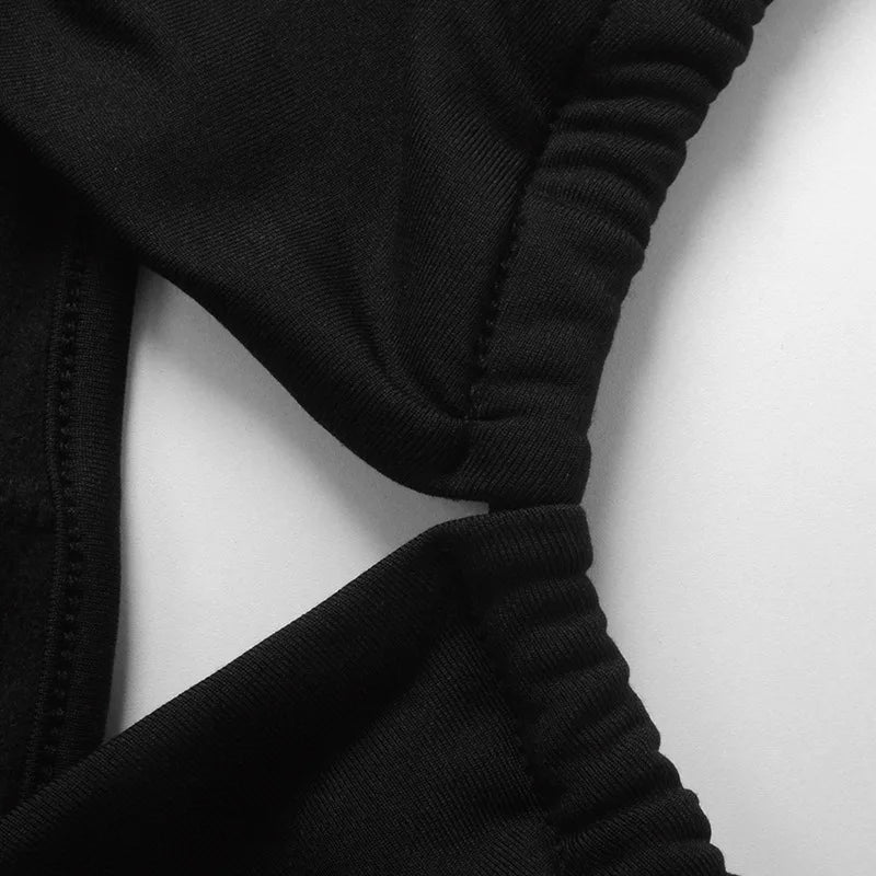 Black Summer Sleeveless Backless Party Dress with Hollow Out Design and Lace-Up Halter Bodycon Fit with Elegant Split Detail