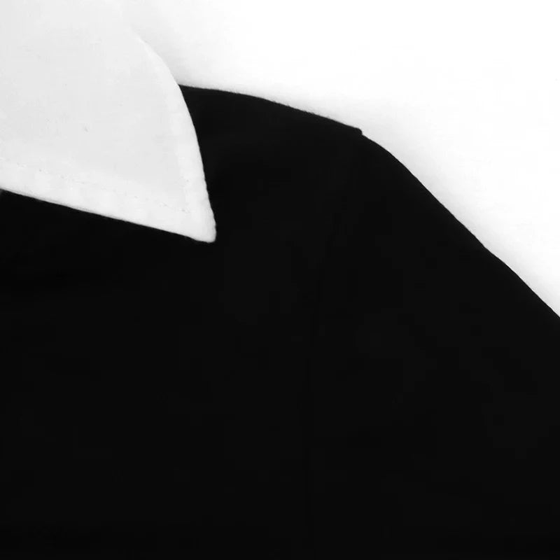 Black Sexy A-Line Dress for Women Summer Patchwork Short Sleeve Casual Elegant Mini Dress for Club and Party