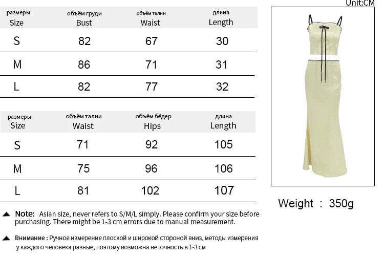 Sexy Sleeveless Camisole Crop Top and High Waist Skirt Two Piece Set for Women Slim Fit Summer Fashion Party Outfit Streetwear